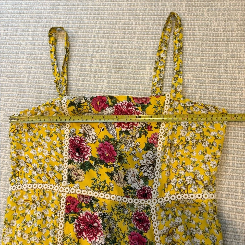 Anthropologie maxi dress Farm Rio size L yellow floral Cantonal maxi sold out - Picture 8 of 16